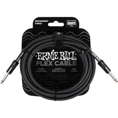 Ernie Ball Flex Instrument Cable 20ft – Black