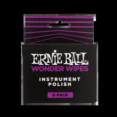 Ernie Ball P04278 Wonder Wipes Instrument Polish, 6-Pack