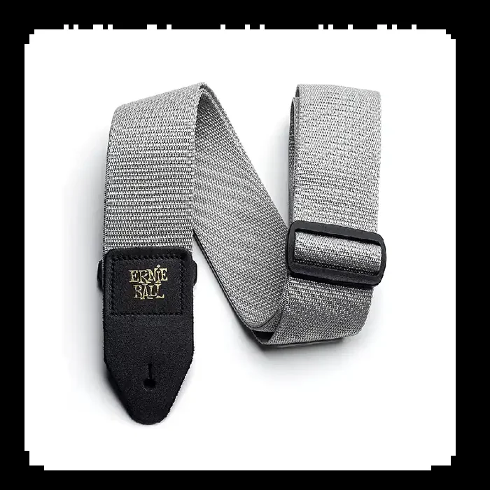 Ernie Ball Polypro Guitar Strap, Silver/Grey
