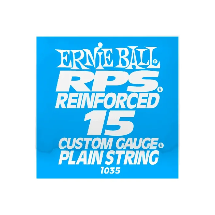 Ernie Ball RPS Reinforced Plain Steel 15 (.015″) Single Guitar String