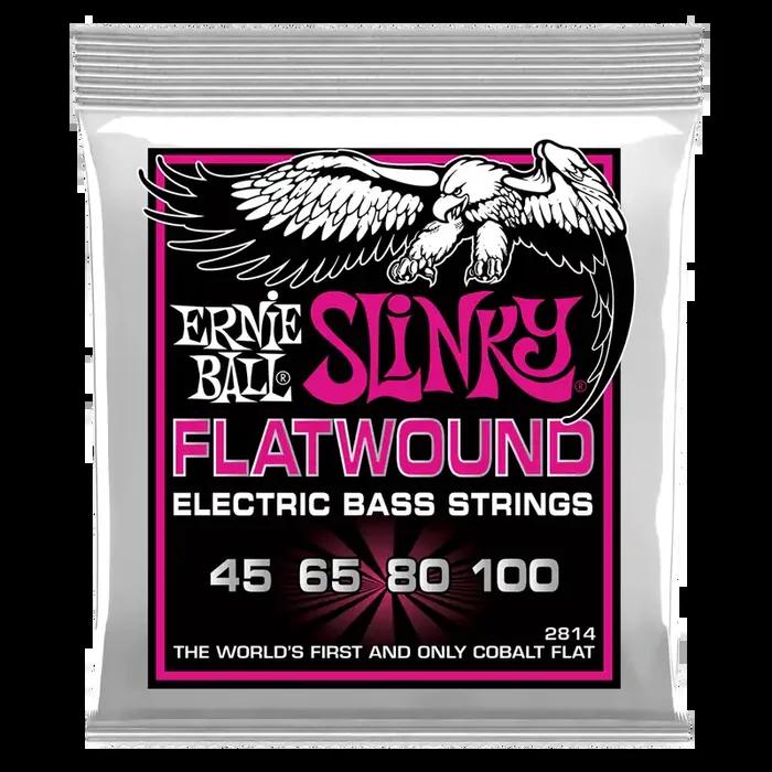 Ernie Ball Slinky Cobalt Flatwound Bass Guitar Strings – 45-100
