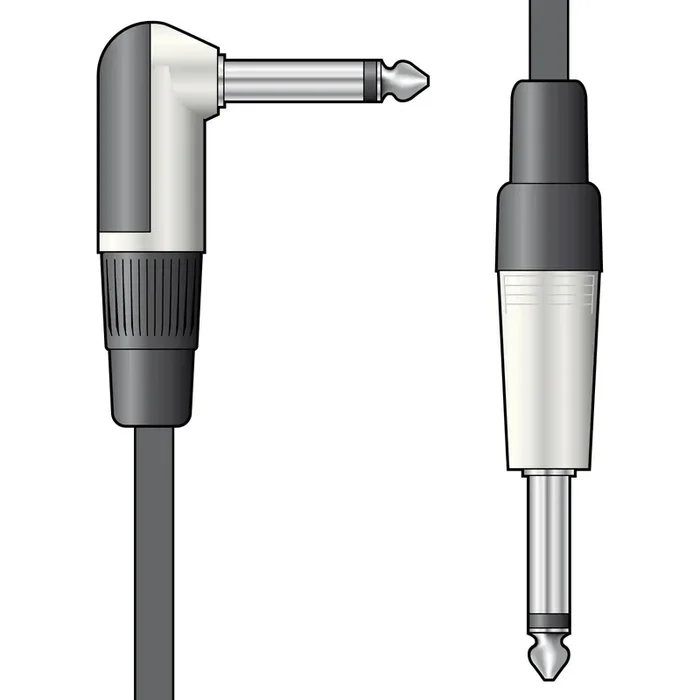 Essential Guitar Leads Right Angled 6.3mm Mono Jack Plug – 6.3mm Mono Jack Plug (3M)