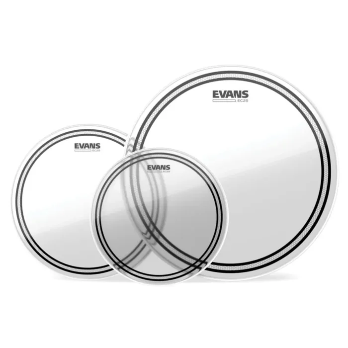 Evans EC2 Clear Tom Pack Heads 10″, 12″, 16″