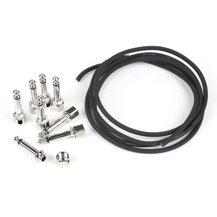 Evidence Audio Black Monorail Patch Cable Kit, 5ft with 8x SIS Solderless Right Angle Plugs