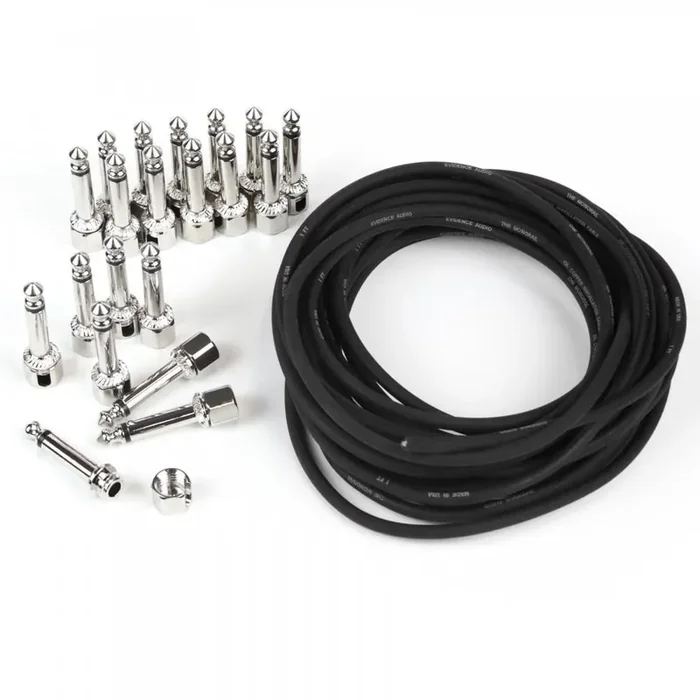 Evidence Audio Burgundy Monorail Patch Cable Kit, 20ft with 20 x SIS Solderless Right Angle Plugs