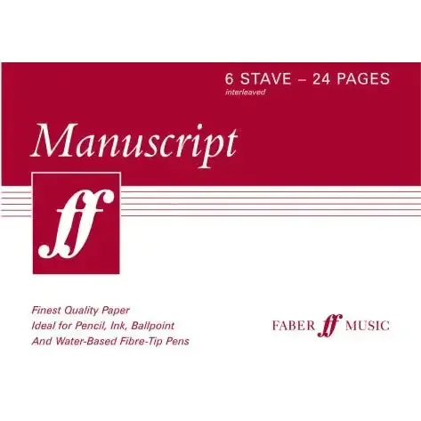 Faber Music Manuscript A5 6-stave 24pp (interleaved)