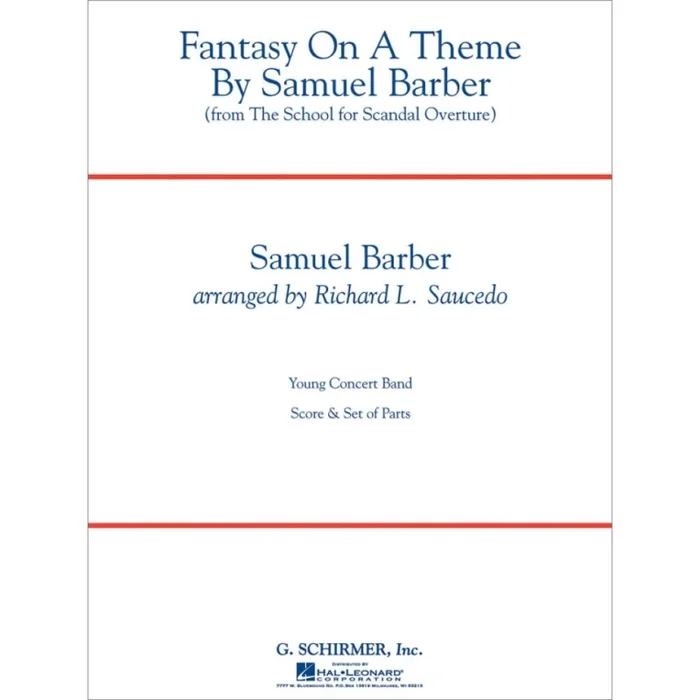 Fantasy On A Theme By Samuel Barber (full Score)