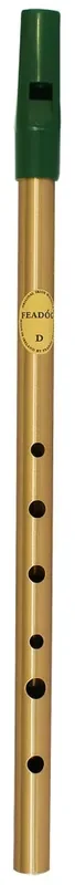 Feadog D Brass Irish Whistle (tin whistle/flageolet) Single Pack + Instructions