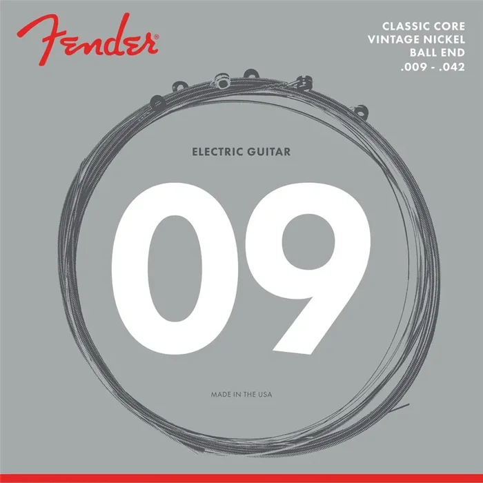 Fender 155L Classic Round Core 9-42 Pure Nickel Electric Guitar Strings