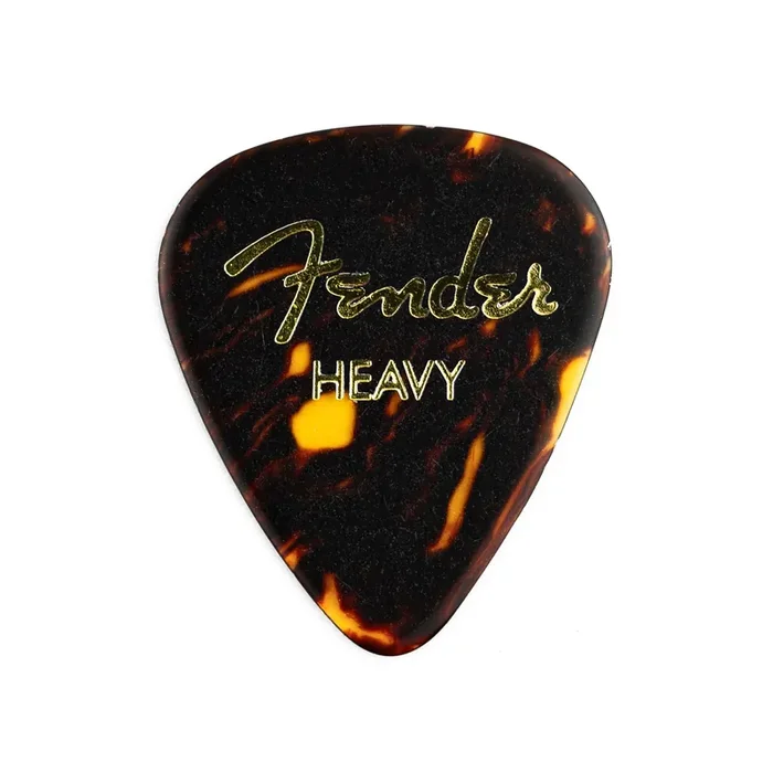 Fender 351 Classic Celluloid Tortoise Shell Plectrums, 12-Pack, Heavy
