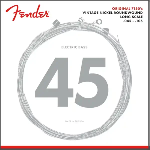 Fender Original Pure Nickel 45-105 Bass Guitar Strings, Long Scale [7150M]
