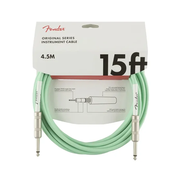 Fender Original Series Instrument Cable, 15ft, Surf Green