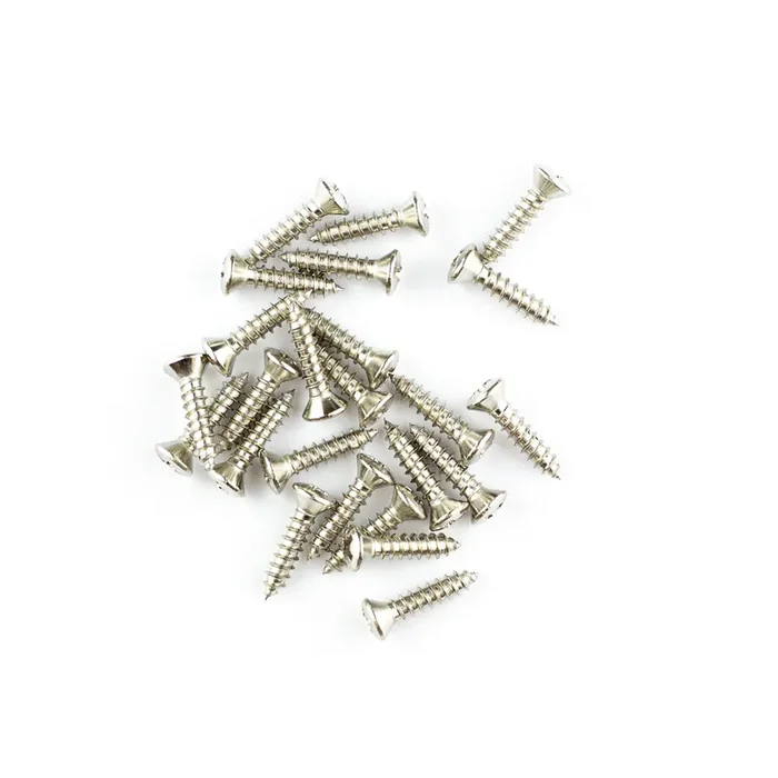 Fender Pickguard, Backplate, and Control Plate Mounting Screws, Chrome