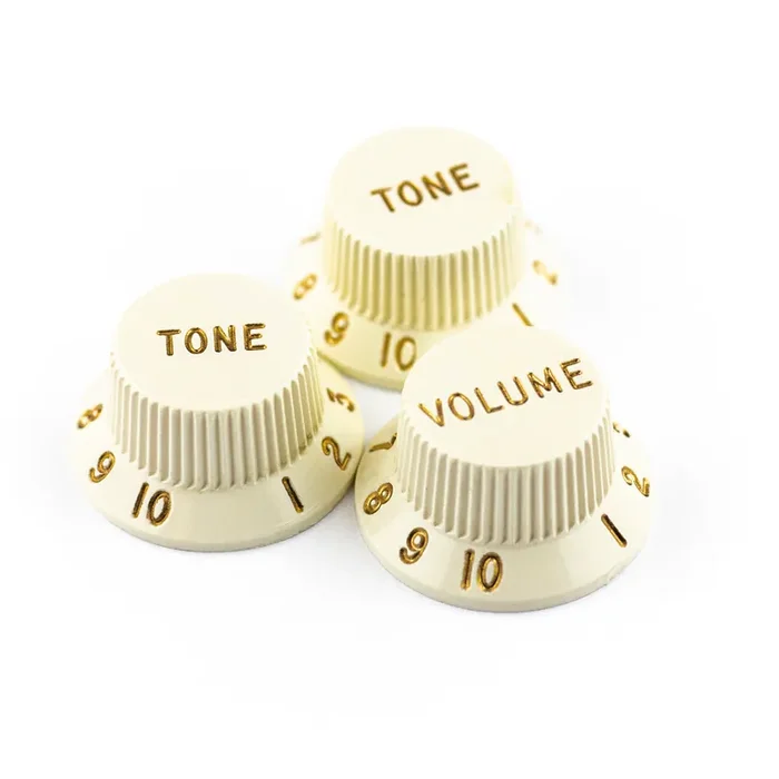 Fender Stratocaster Control Knobs Set, Volume & 2x Tone, Parchment