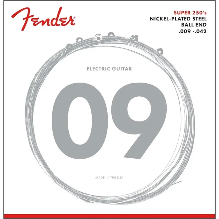 Fender Super 250L Nickelplated Steel 9-42 Electric Guitar Strings