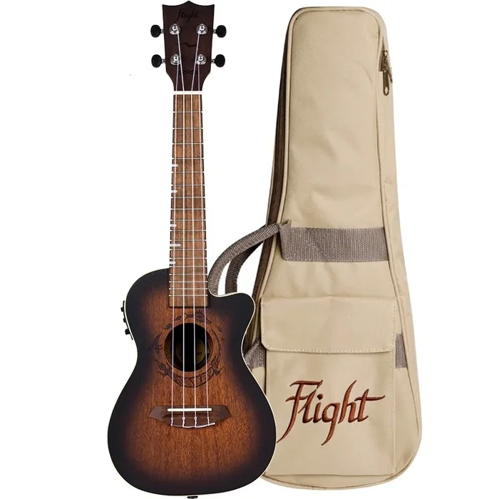 Flight DUC380 Ceq Amber Electro Acoustic Concert Ukulele