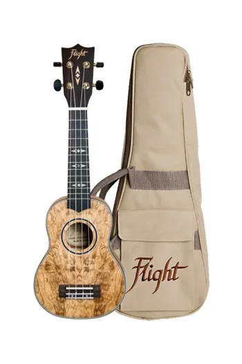 Flight DUS410 Quilted Ash Soprano Ukulele