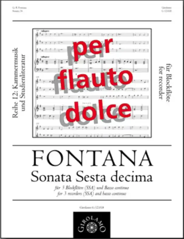 Fontana Sonata Sesta Decima for 3 Recorders and Continuo