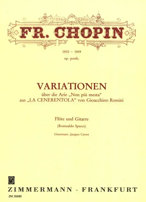 Fr. Chopin Variationen über die Arie “Non più mesta” (for Flute and Guitar)