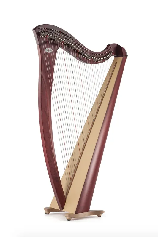 Gaia 38 string harp (Pedal tension strings) in mahogany finish by Salvi