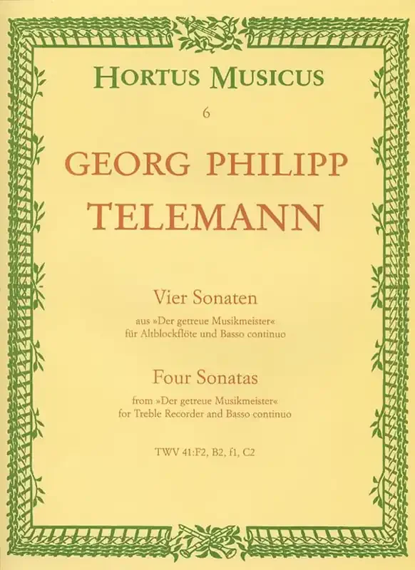 Georg Philipp Telemann Four Sonatas (for Treble Recorder and basso Continuo)