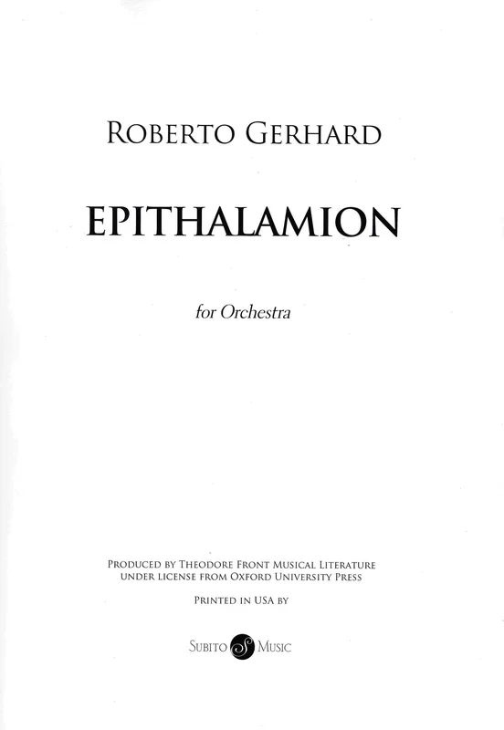 Gerhard: Epithalamion