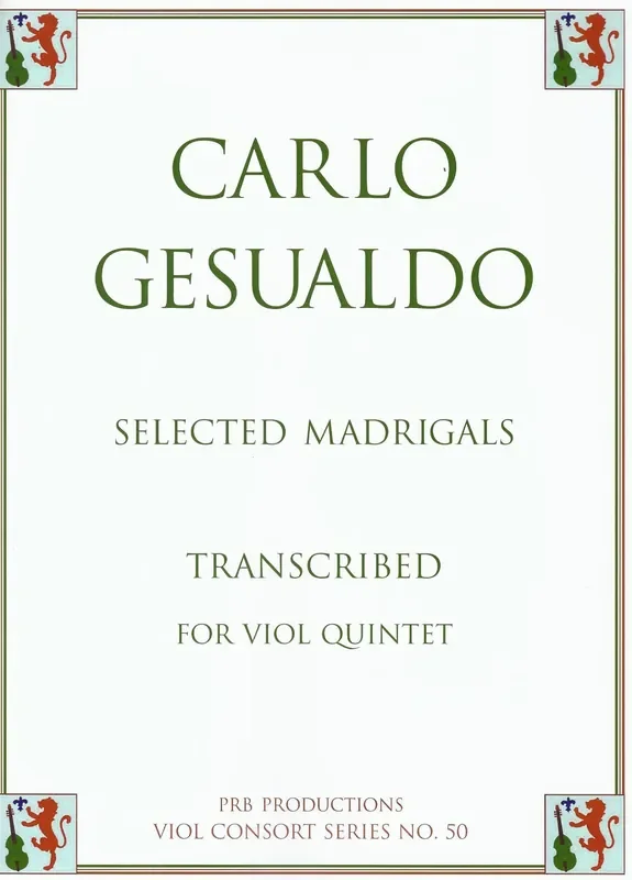 Gesualdo Selected Madrigals transcribed for Viol Quintet – alto clef