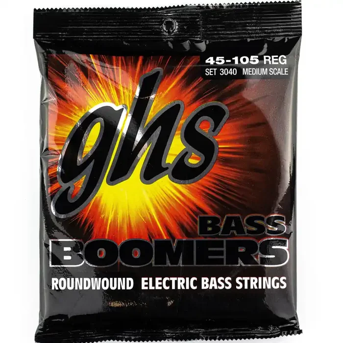 GHS Bass Boomers Nickel Wound 45-105 Bass Guitar Strings, Medium Scale [3040]