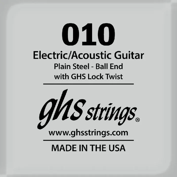 GHS Plain Steel 10 (.010″) Electric/Acoustic Guitar Single String