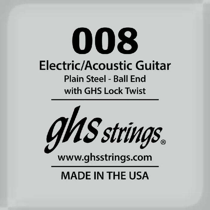 GHS Plain Steel 8 (.008″) Electric/Acoustic Guitar Single String