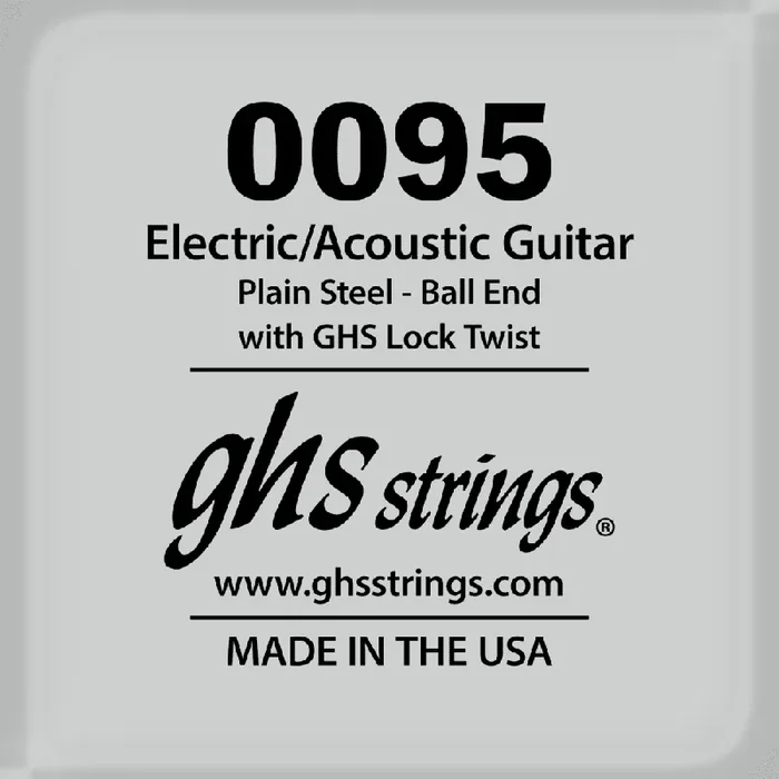 GHS Plain Steel 9.5 (.0095″) Electric/Acoustic Guitar Single String