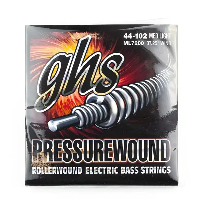 GHS Pressure Wound Alloy-52 44-102 Bass Guitar Strings, Long Scale [ML7200]