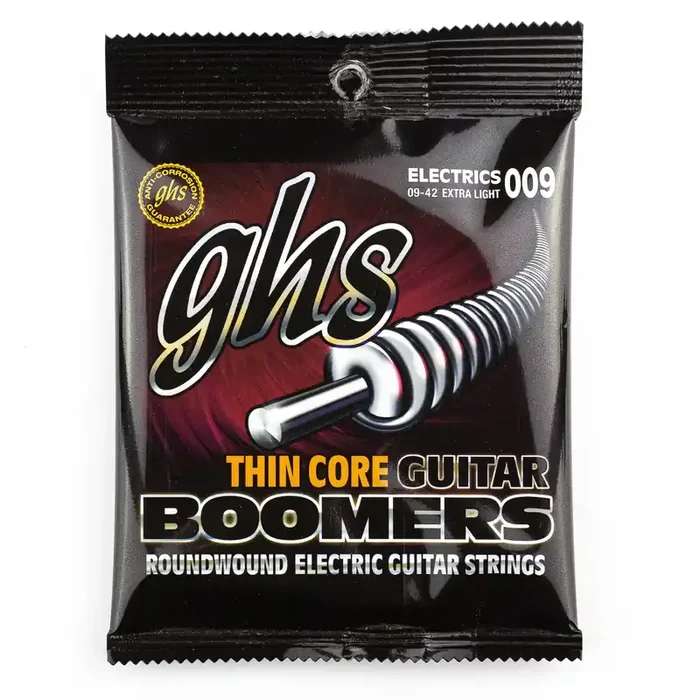 GHS Thin Core Boomers Nickel-Plated Steel 9-42 Electric Guitar Strings, Extra Light