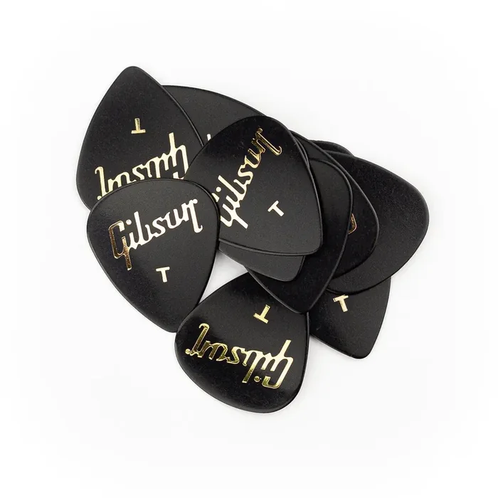 Gibson Standard Black Guitar Plectrums, Thin, 12-Pack