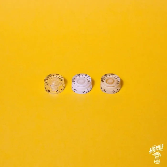 Gibson style ‘Speed‘ Control knob for 5.95mm 24 Spline USA spec pots – White, Clear & Cream