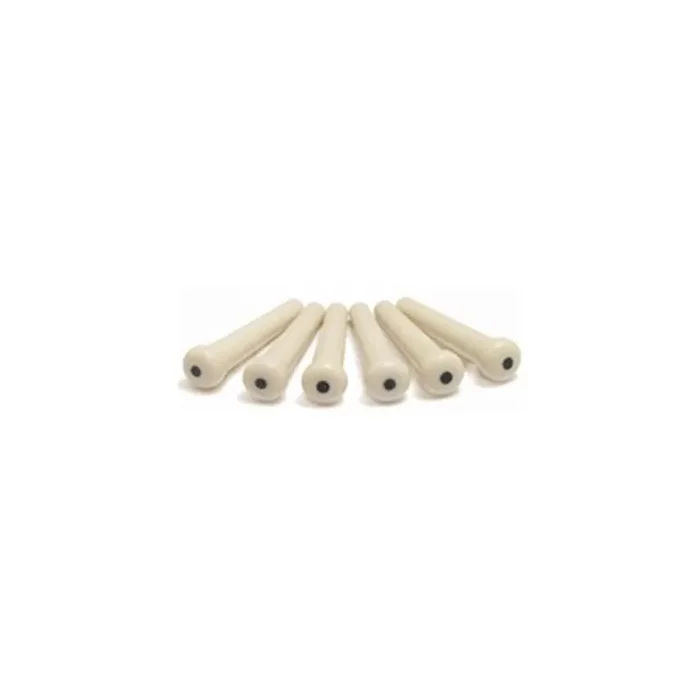Graph Tech TUSQ Traditional Bridge Pins, Martin, White w/ 2mm Black Inlay