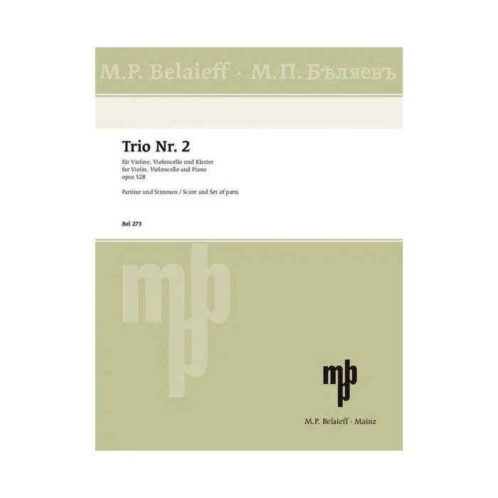 Gretchaninow, Alexandr – Piano Trio No. 2 G major op. 128