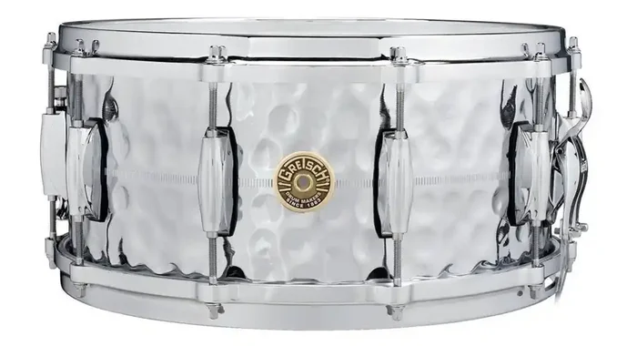 Gretsch USA Snare Drum Hammered Chrome Over Brass 14×6.5″
