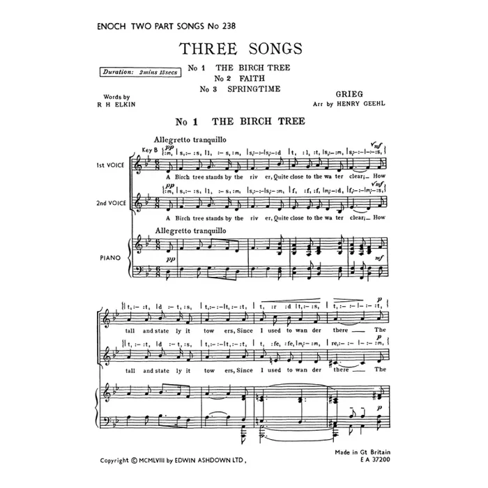 Grieg, Edvard – Three Songs