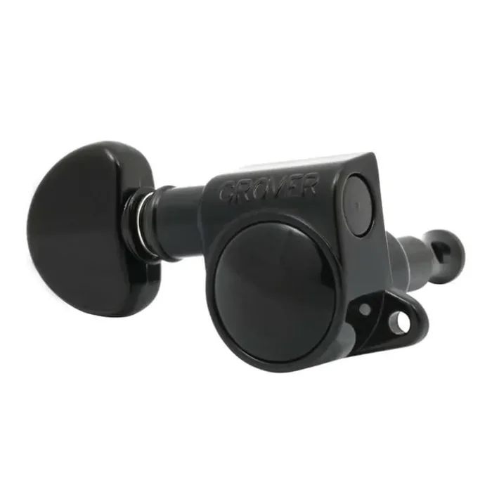 Grover Mid-Size Rotomatic 18 Series ~ 6-In-Line ~ Black Chrome ~ Left Hand