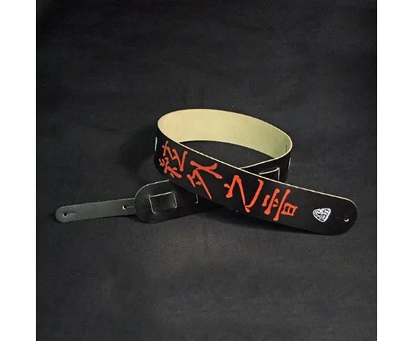 Guitar Strap-Leather Klondyke Black/Red Chinese