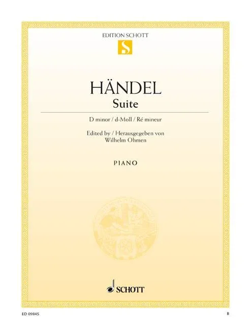 Handel, George Frideric : Handel, George Frideric : Suite D minor, – piano – Schott Digital