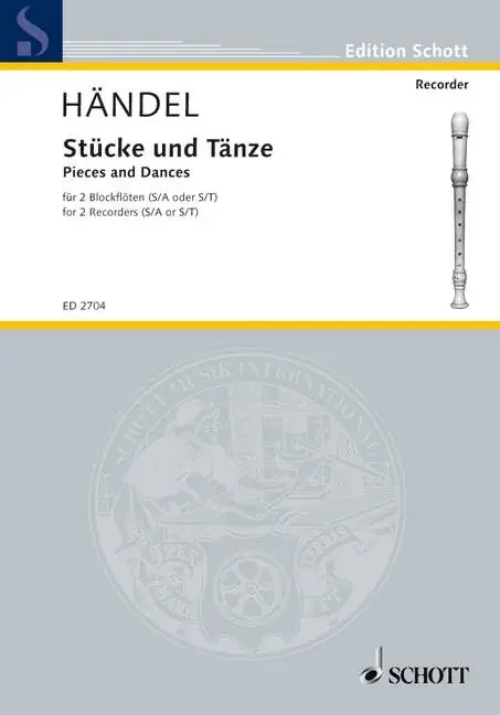 Handel Pieces and Dances for 2 Recorders