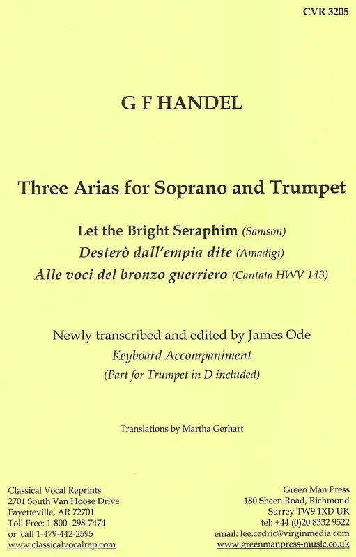 Handel Three Arias for Soprano & Trumpet