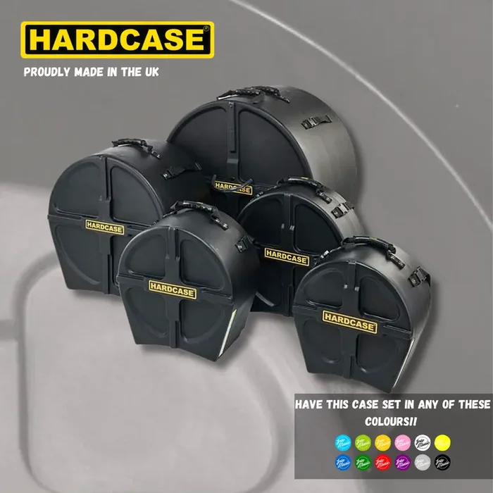 HARDCASE Drum Kit Cases Standard Set 22″, 16″, 13″, 12″ + 14″ Snare