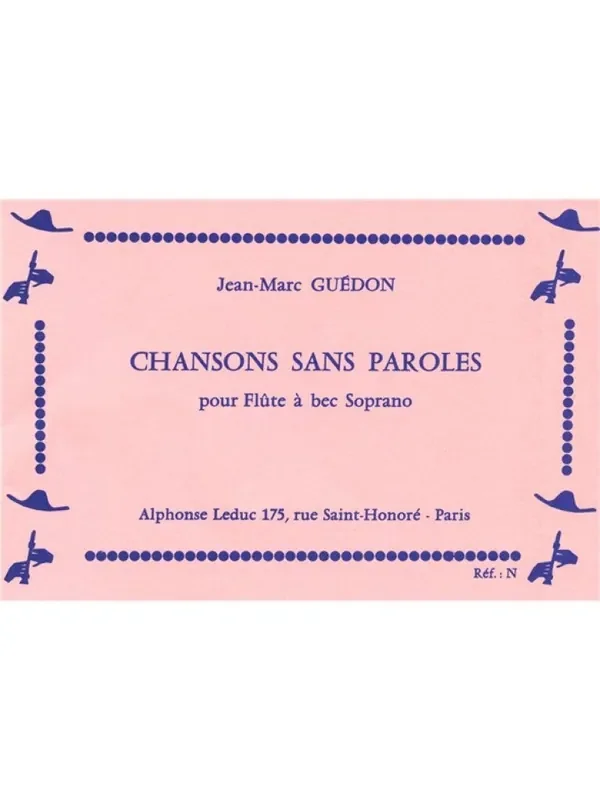 Henri Guédon Chansons sans Paroles for Descant Recorder Solo