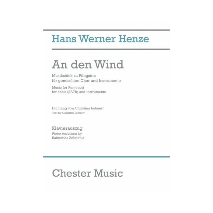 Henze, Hans Werner – An Den Wind (Vocal Score)