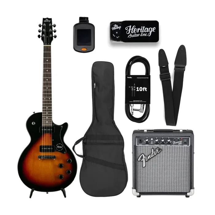 Heritage Ascent Collection H-137 P90 Electric Guitar Bundle, Sunburst
