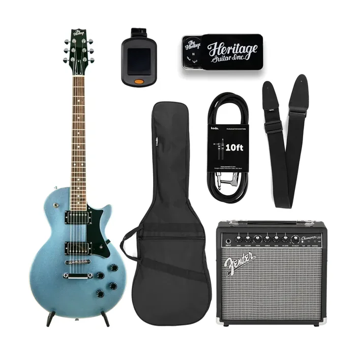 Heritage Ascent Collection H-150 Electric Guitar Bundle, Pelham Blue