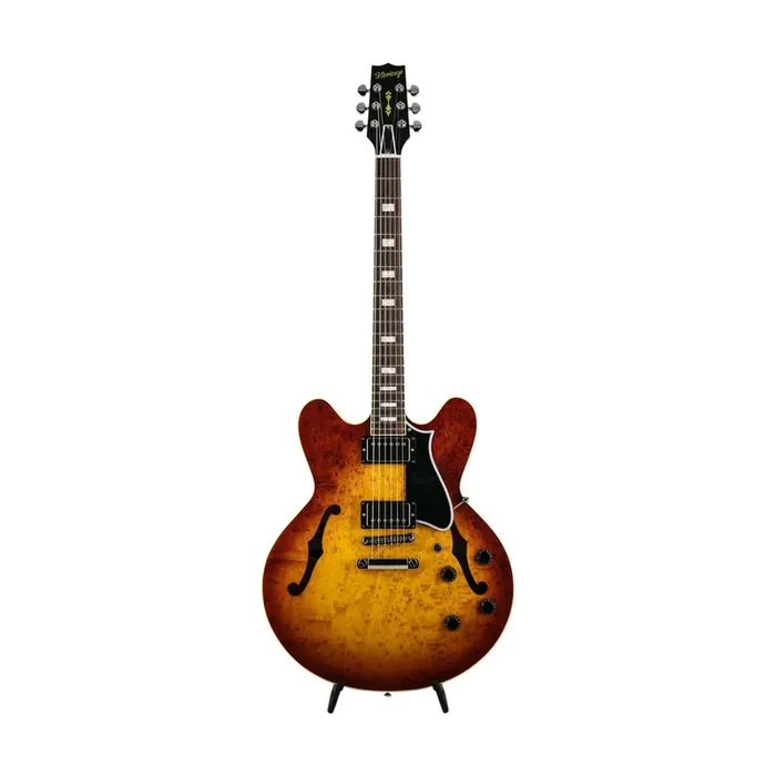 Heritage Custom Shop Core Collection H-535 Blistered Maple Electric Guitar with Case, Almond Sunburst